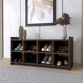 Shoe Rack, Eight Shoe Capacity, Carbon Espresso / Mahogany Finish