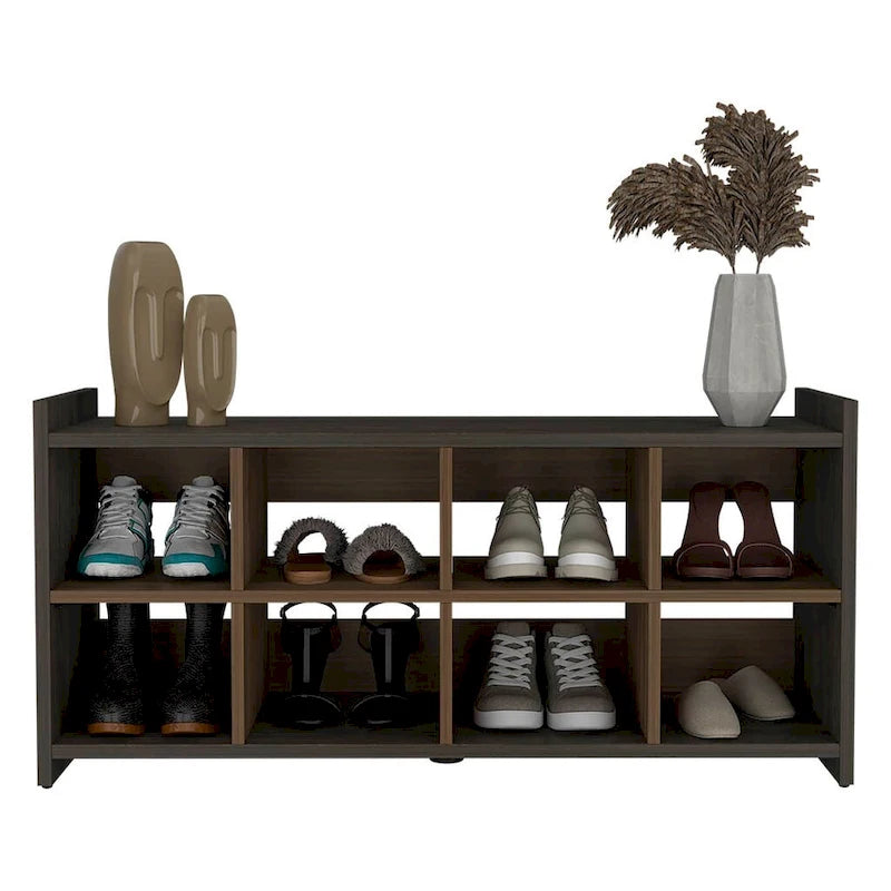 8-Cube Entryway Shoe Rack with Two-Tone Finish