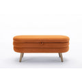 Tufted Velvet Storage Bench with Wood Frame and Inner Compartment