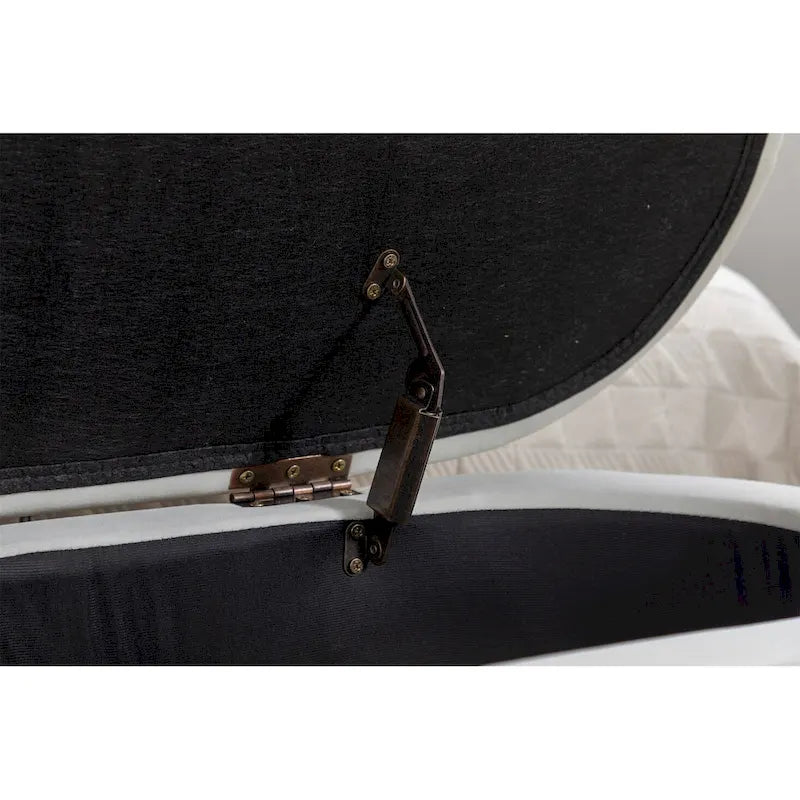 Tufted Velvet Storage Bench with Wood Frame and Inner Compartment