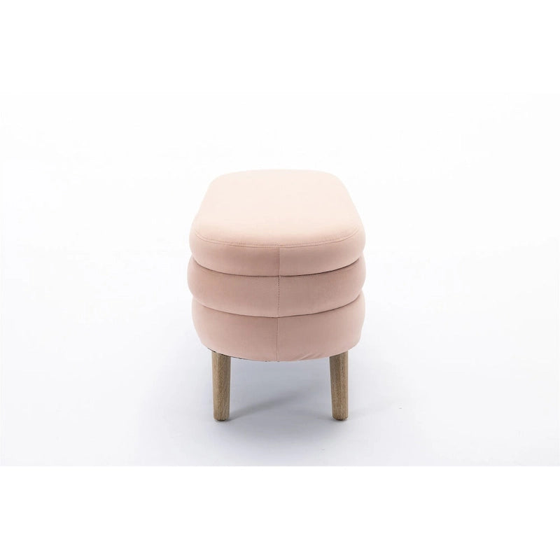 Tufted Velvet Storage Bench with Wood Frame and Inner Compartment