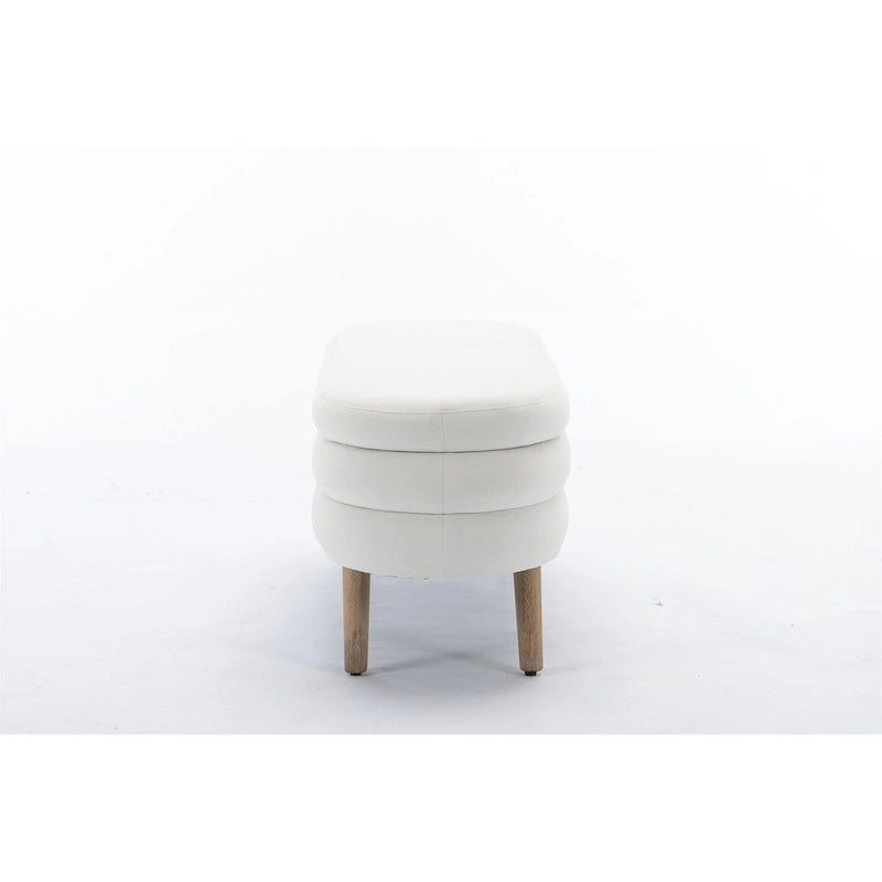 Tufted Velvet Storage Bench with Wood Frame and Inner Compartment
