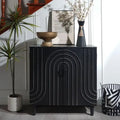 Modern Black Two-Door Wood Storage Cabinet for Living Room, Bedroom or Entryway