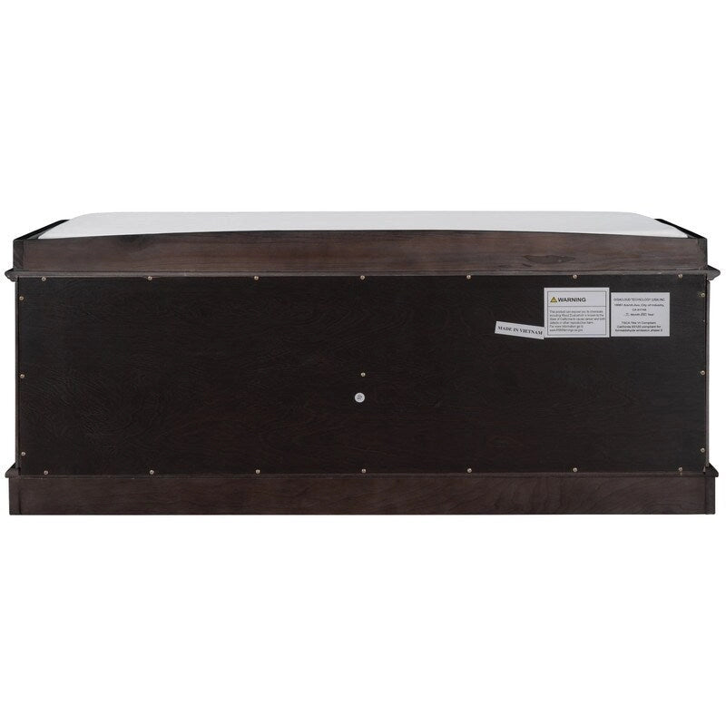 4-Door Storage Bench with Removable Cushion and Adjustable Shelves