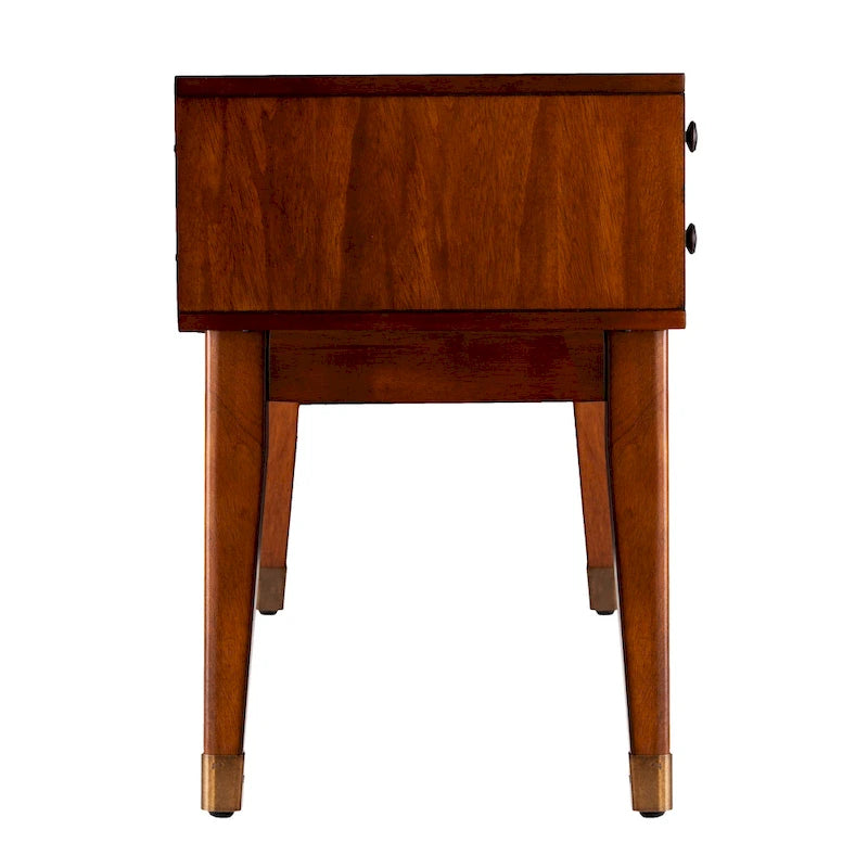 Mid-Century Modern Upholstered Bench with 2-Drawer Storage