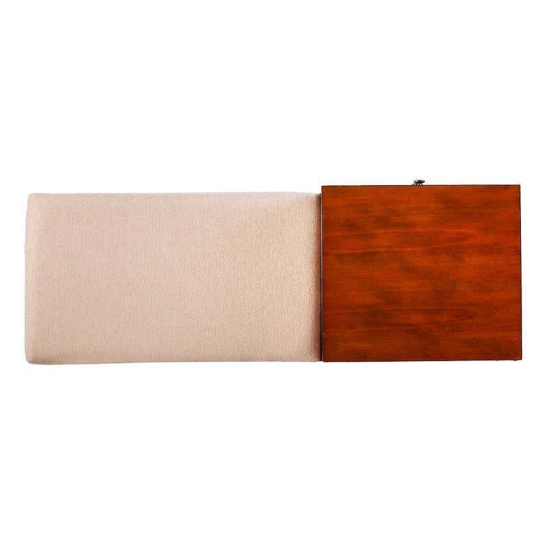 Mid-Century Modern Upholstered Bench with 2-Drawer Storage