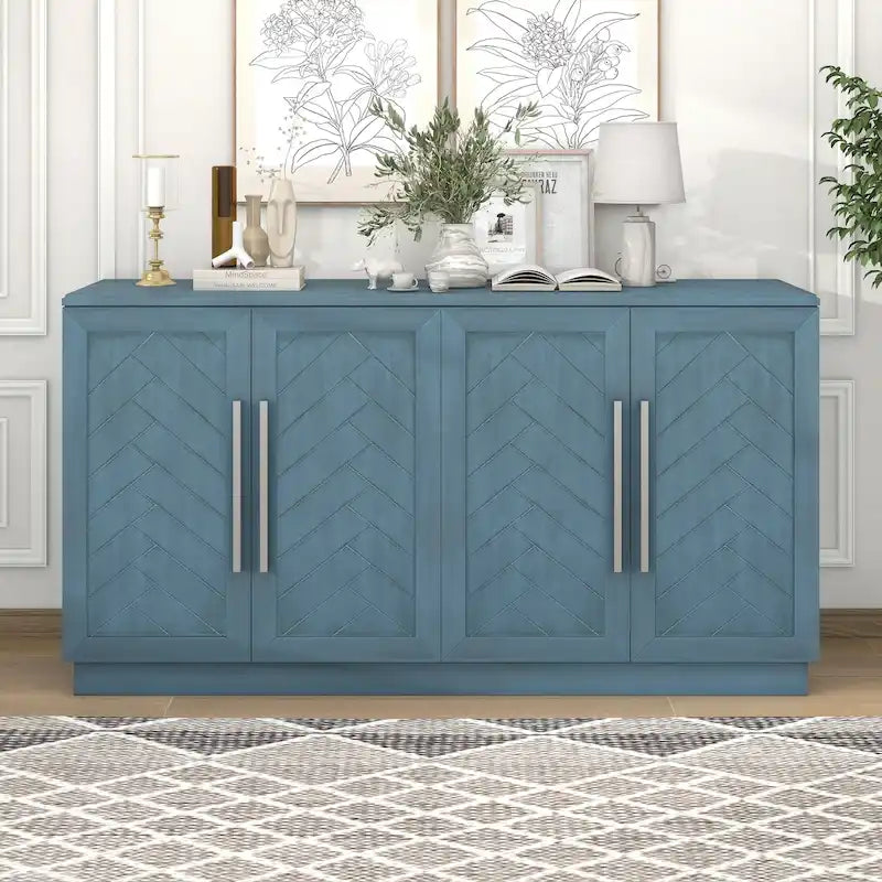 4-Door Buffet Sideboard Cabinet with Adjustable Shelves