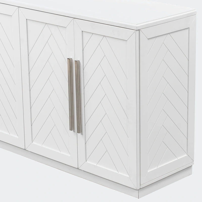4-Door Buffet Sideboard Cabinet with Adjustable Shelves