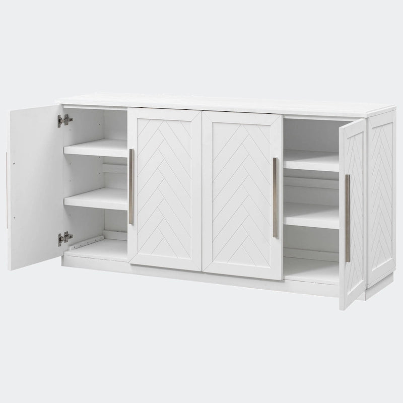 4-Door Buffet Sideboard Cabinet with Adjustable Shelves