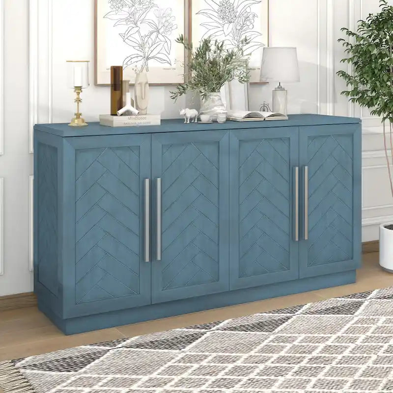 4-Door Buffet Sideboard Cabinet with Adjustable Shelves