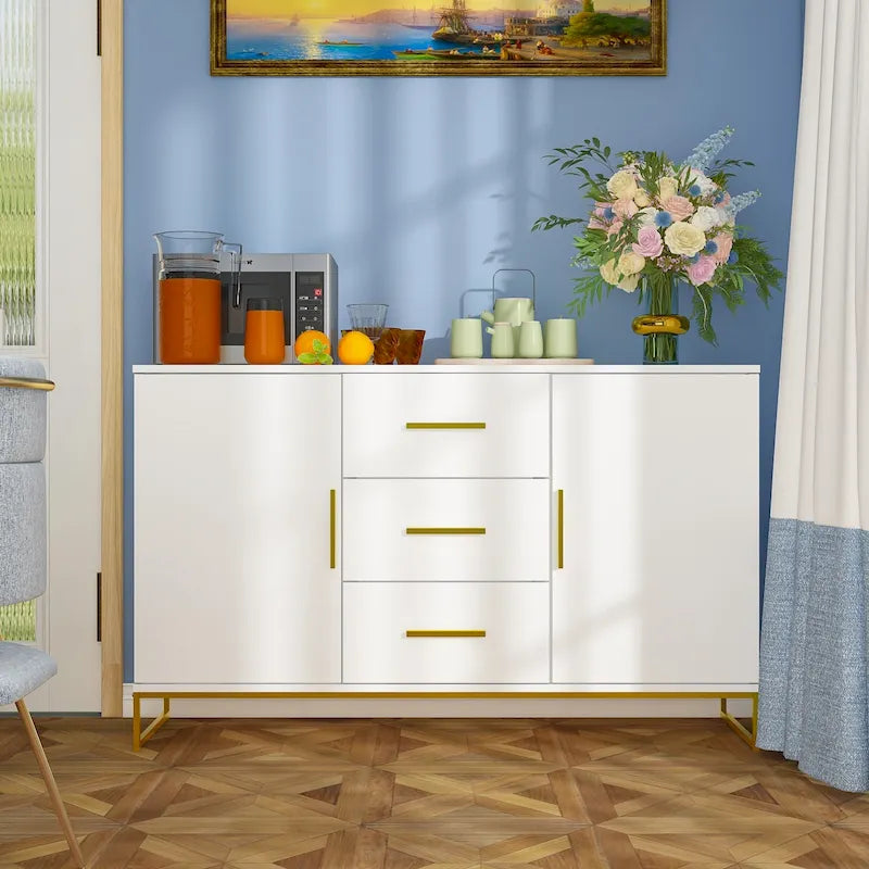 Buffet Credenza with Double Doors and 3 Drawers