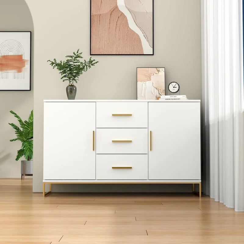 Buffet Credenza with Double Doors and 3 Drawers