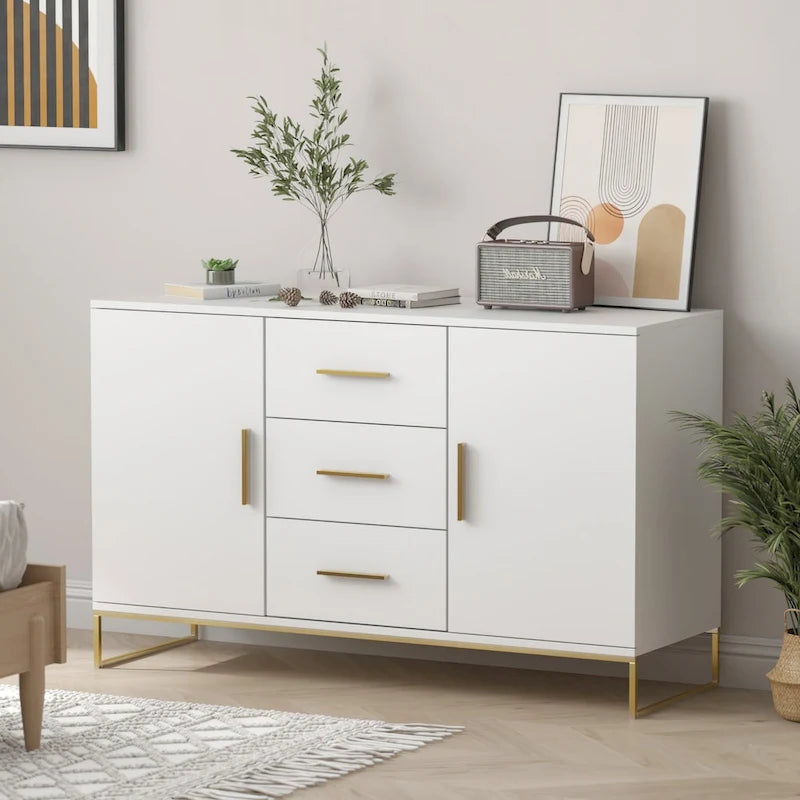 Buffet Credenza with Double Doors and 3 Drawers