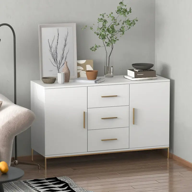 Buffet Credenza with Double Doors and 3 Drawers