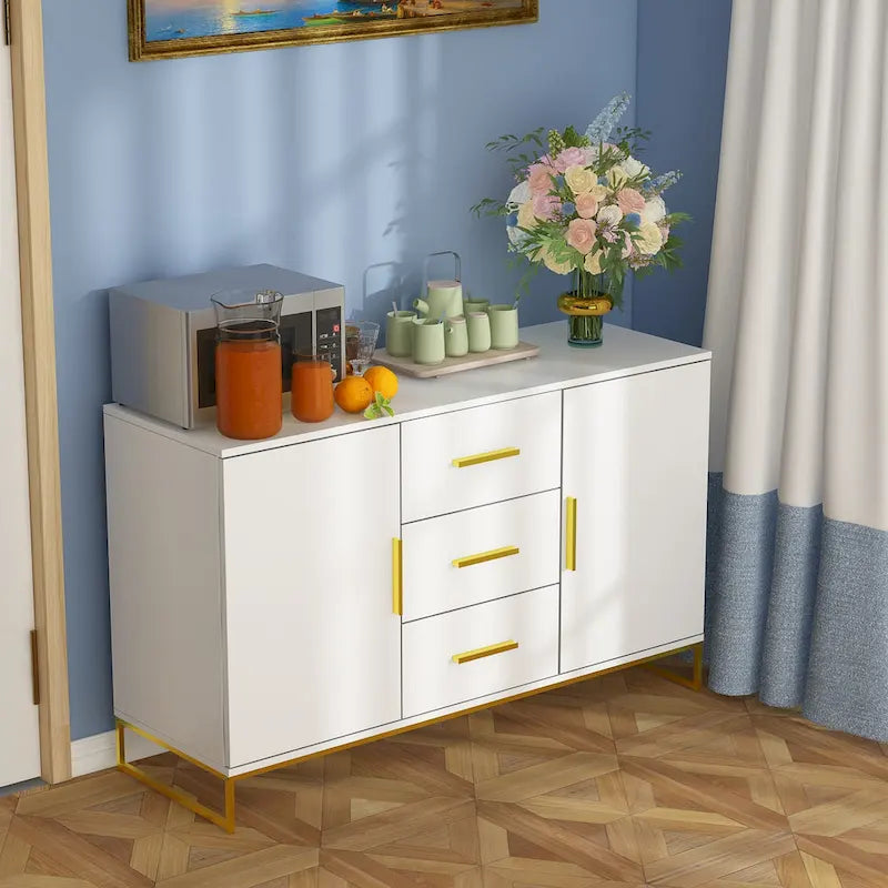 Buffet Credenza with Double Doors and 3 Drawers