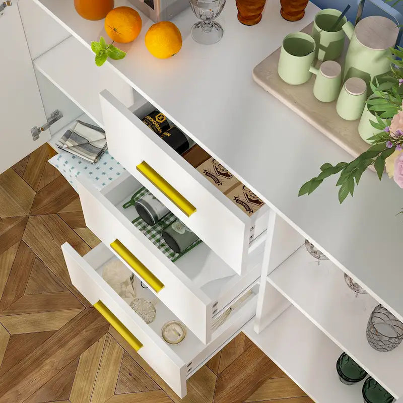 Buffet Credenza with Double Doors and 3 Drawers