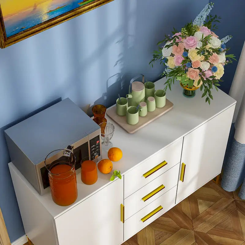 Buffet Credenza with Double Doors and 3 Drawers