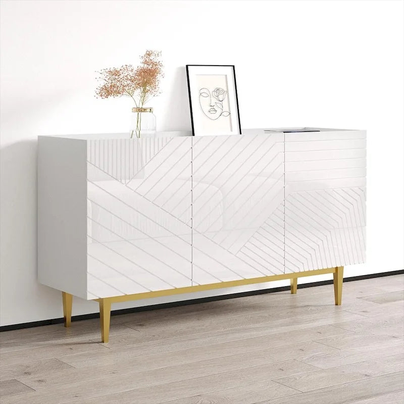Modern High Gloss Sideboard Cabinet for Living Room