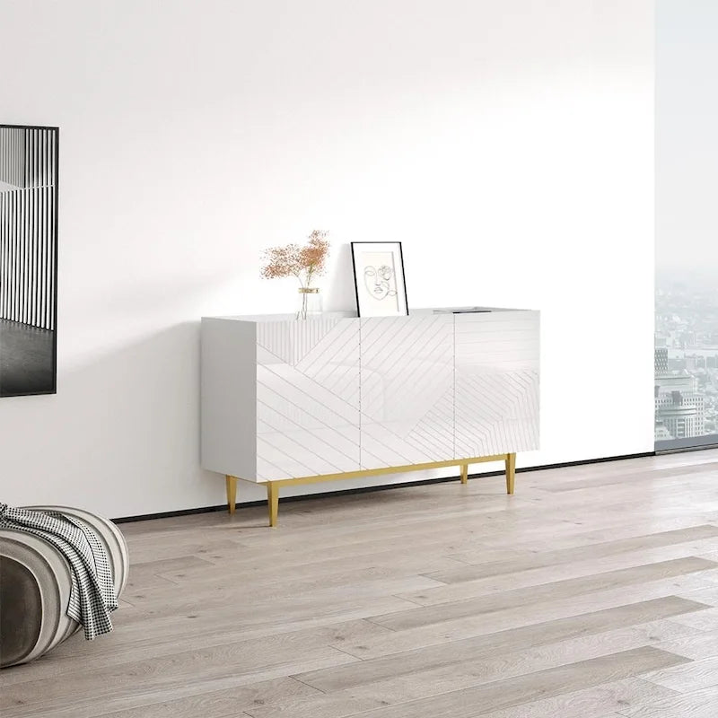 Modern High Gloss Sideboard Cabinet for Living Room