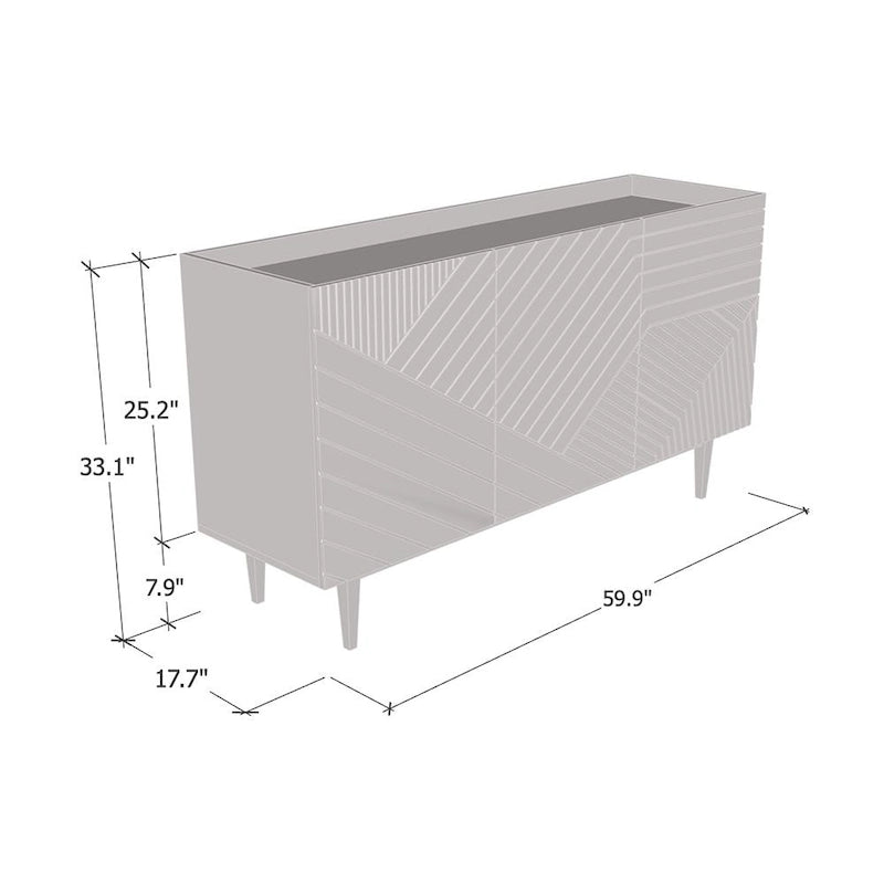 Modern High Gloss Sideboard Cabinet for Living Room