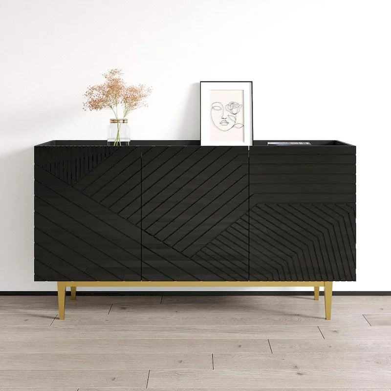 Modern High Gloss Sideboard Cabinet for Living Room