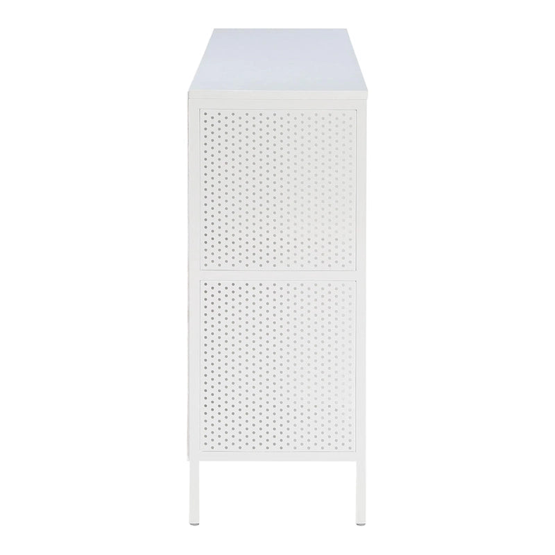 8-Cube Industrial Bookcase with Wood Grain Shelves and Metal Frame