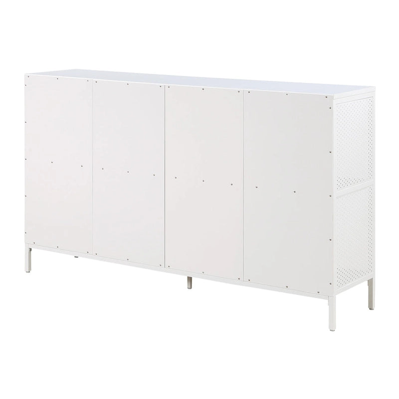 8-Cube Industrial Bookcase with Wood Grain Shelves and Metal Frame