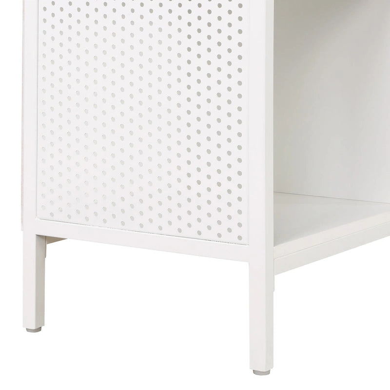 8-Cube Industrial Bookcase with Wood Grain Shelves and Metal Frame