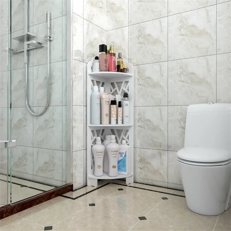 3-Tier Corner Shelf with X-Frame Design