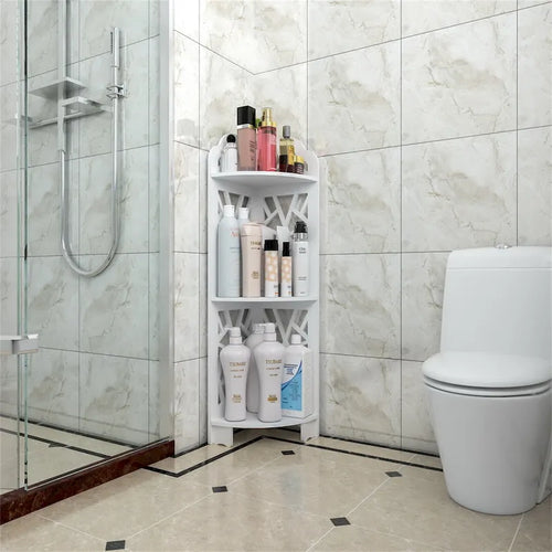 3-Tier Corner Shelf with X-Frame Design