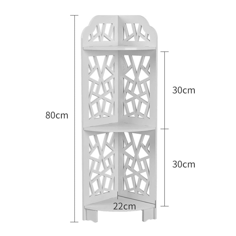 3-Tier Corner Shelf with X-Frame Design
