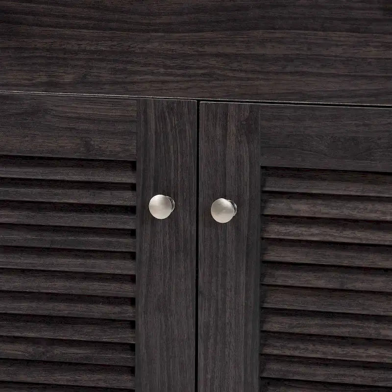 Traditional Dark Brown Kitchen Hutch Cabinet with Open Shelves and Storage Drawers