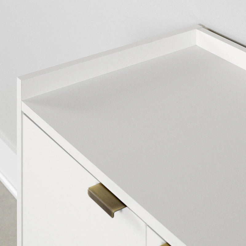 Mid-Century Modern Two-Door Sideboard with Gold Legs and Adjustable Shelf