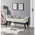 Velvet Button-Tufted Accent Bench with Armrests