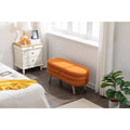Velvet Storage Bench with Wood Legs
