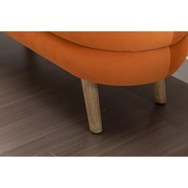 Velvet Storage Bench with Wood Legs