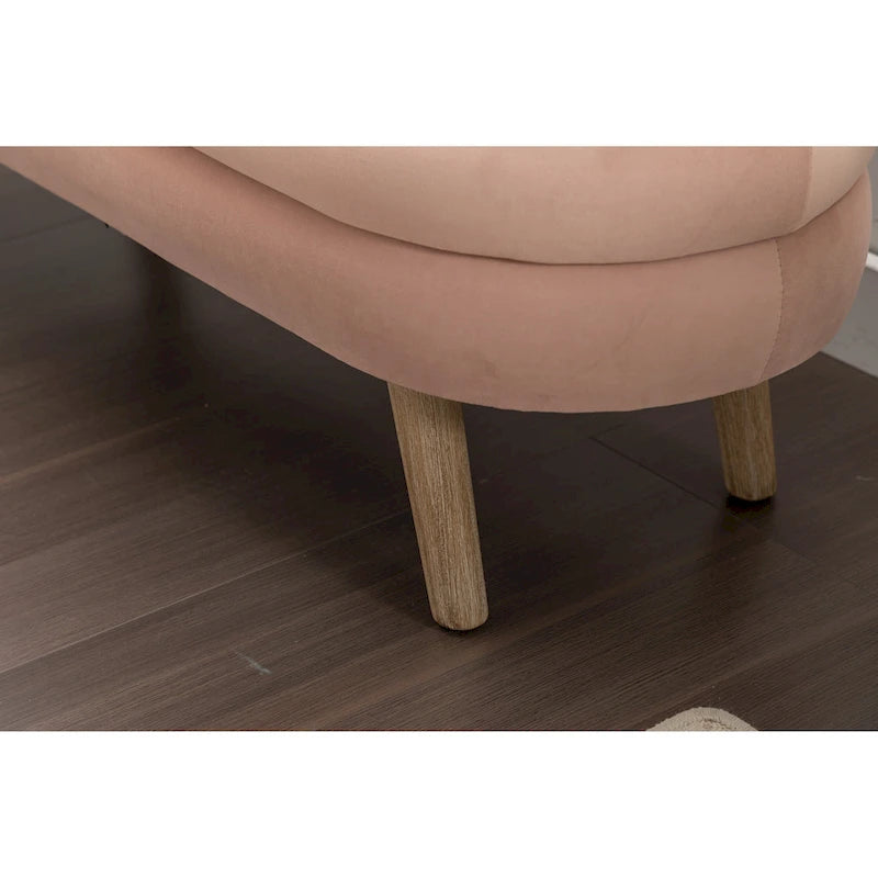 Velvet Storage Bench with Wood Legs