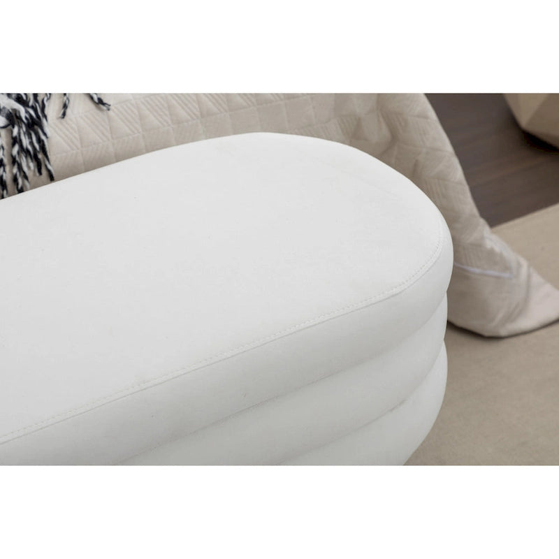 Velvet Storage Bench with Wood Legs