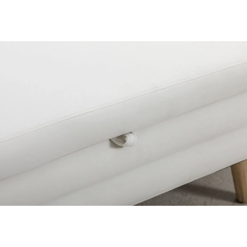Velvet Storage Bench with Wood Legs