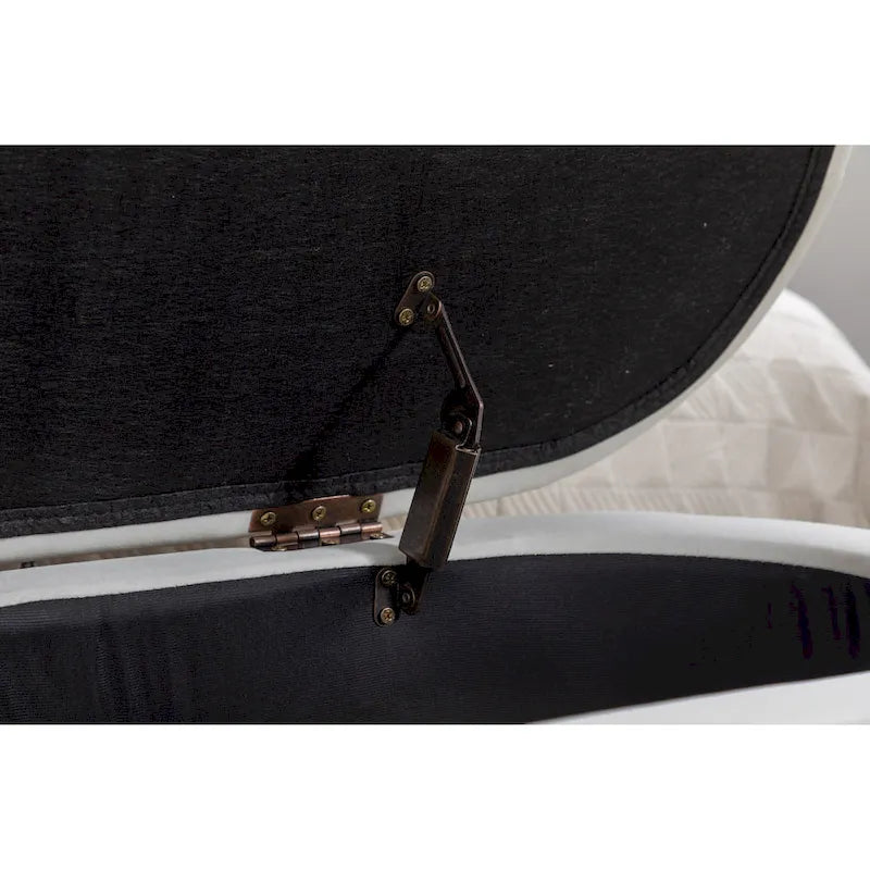 Velvet Storage Bench with Wood Legs
