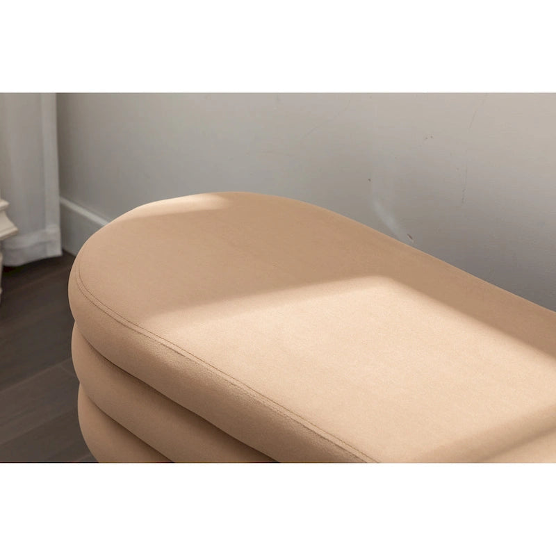 Velvet Storage Bench with Wood Legs