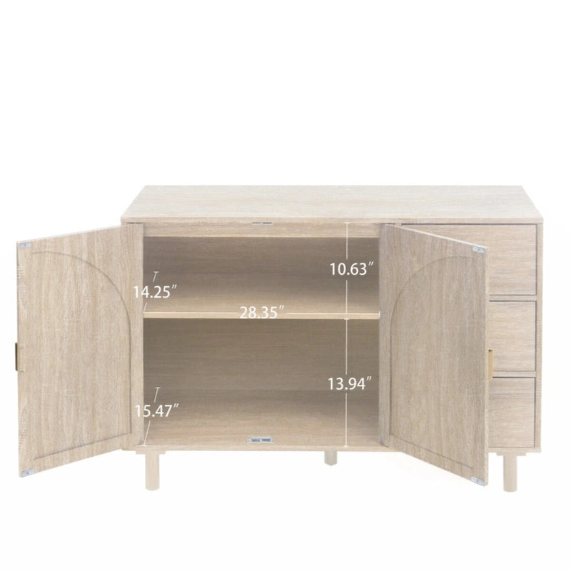 2-Door 3-Drawer Storage Cabinet for Bedroom and Living Room