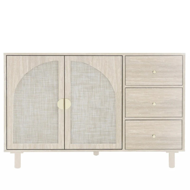 2-Door 3-Drawer Storage Cabinet for Bedroom and Living Room