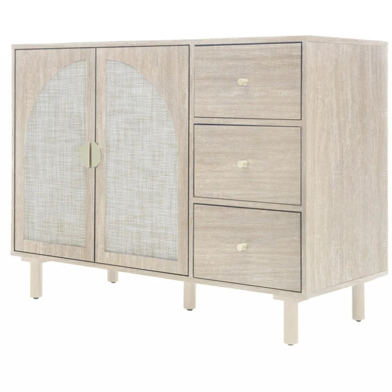 2-Door 3-Drawer Storage Cabinet for Bedroom and Living Room