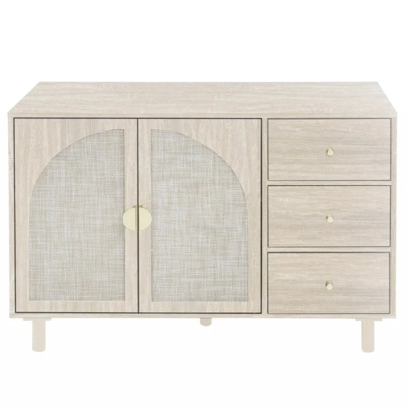 2-Door 3-Drawer Storage Cabinet for Bedroom and Living Room