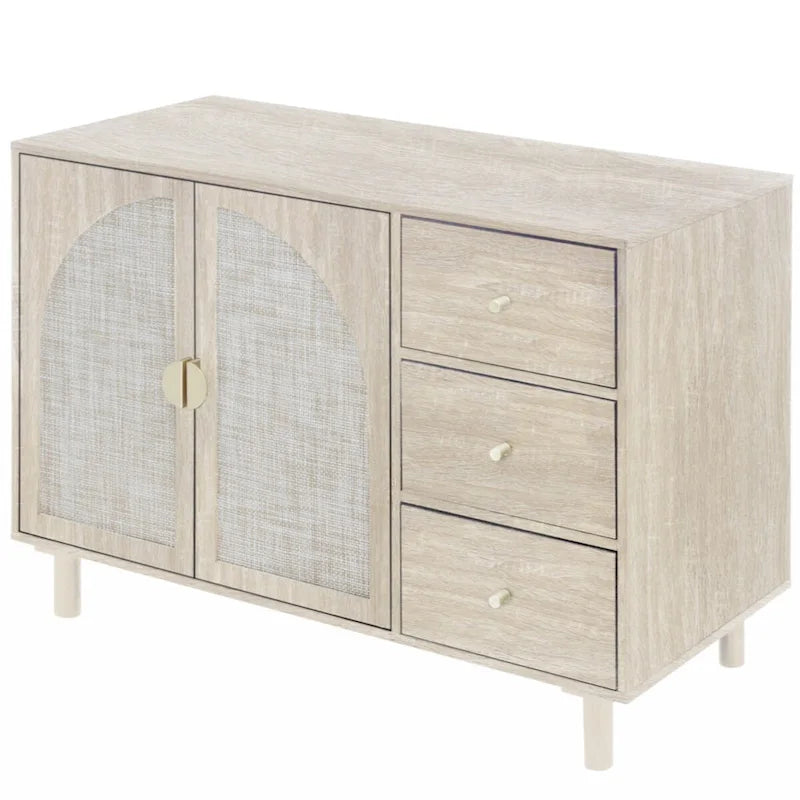 2-Door 3-Drawer Storage Cabinet for Bedroom and Living Room