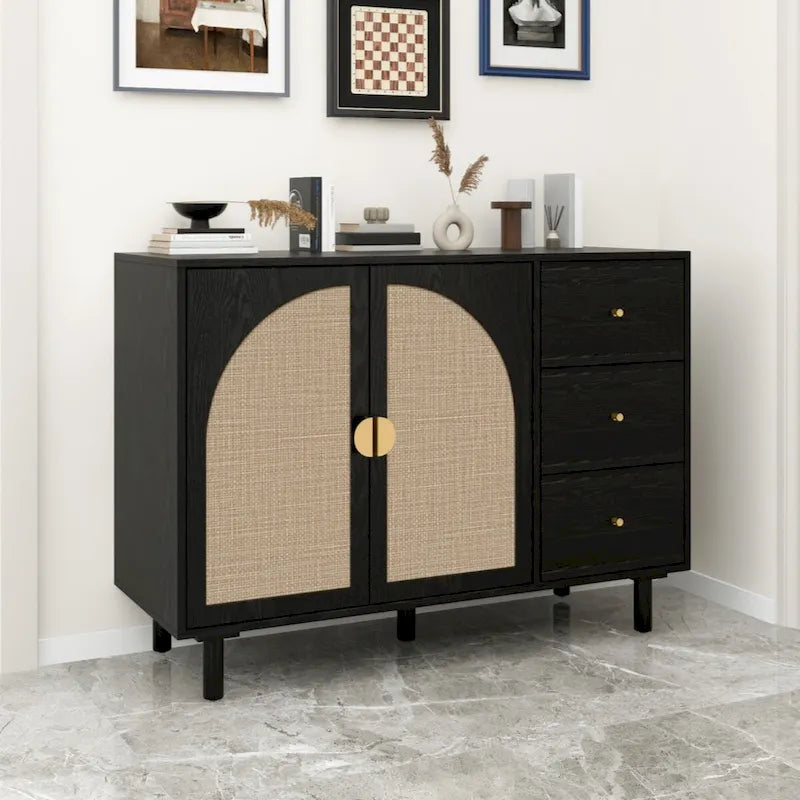 2-Door 3-Drawer Storage Cabinet for Bedroom and Living Room