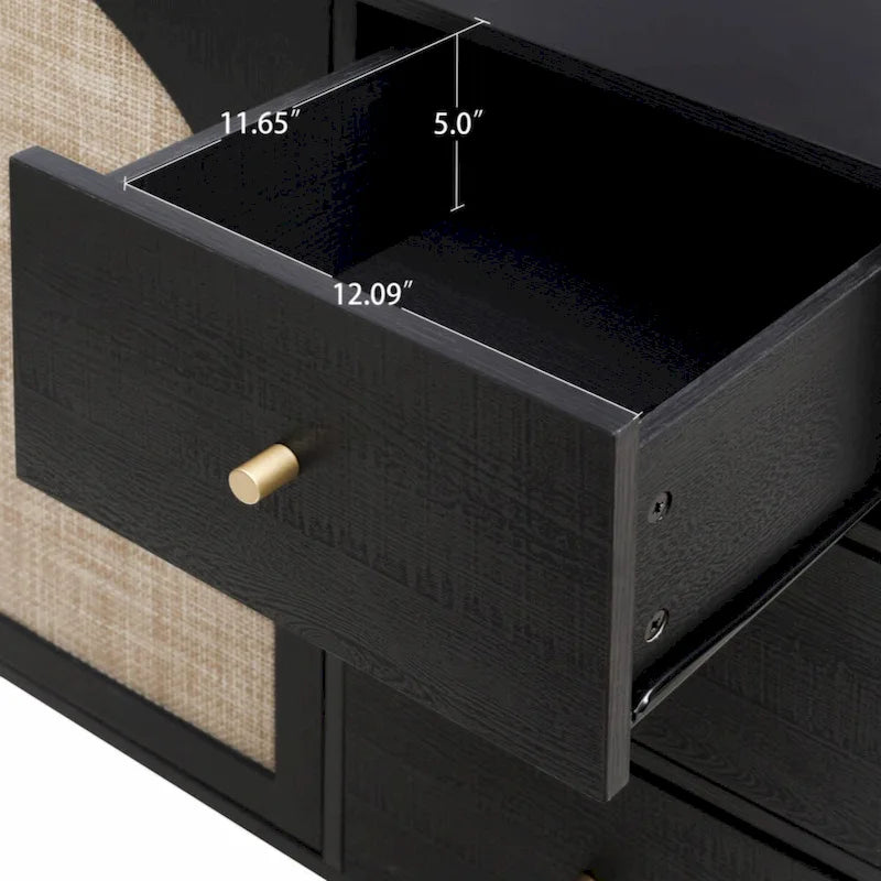 2-Door 3-Drawer Storage Cabinet for Bedroom and Living Room