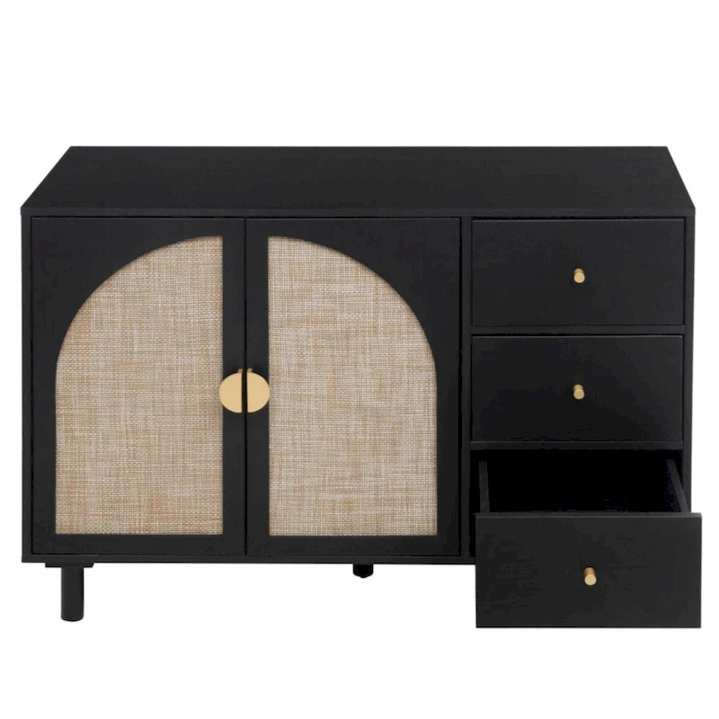 2-Door 3-Drawer Storage Cabinet for Bedroom and Living Room