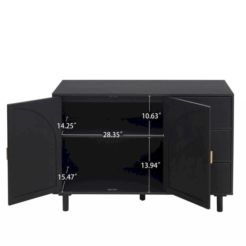 2-Door 3-Drawer Storage Cabinet for Bedroom and Living Room